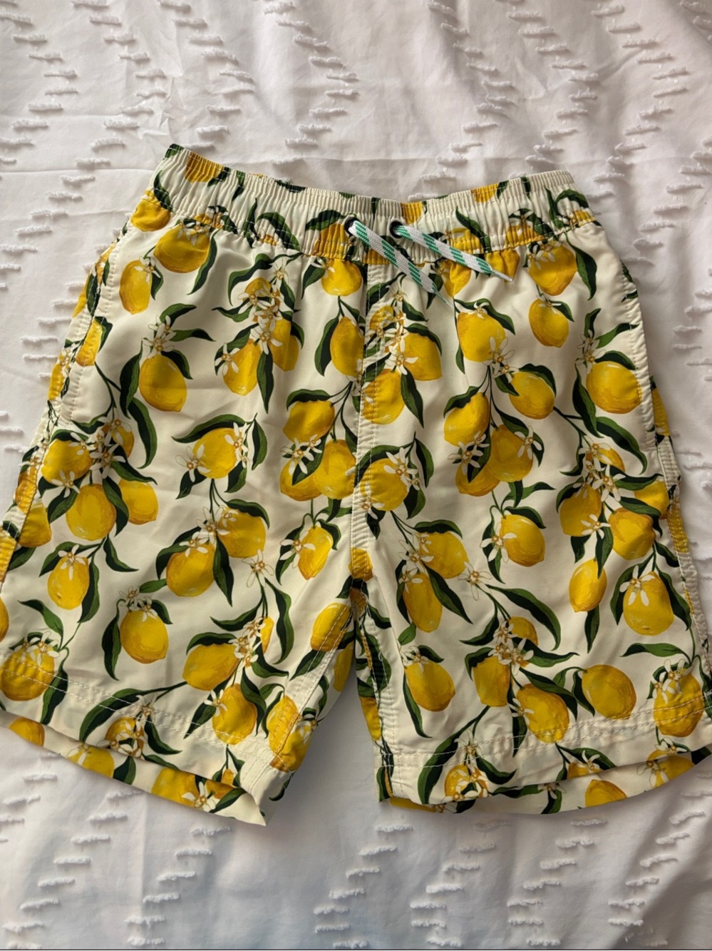Crewcuts Lemon Print Swim Shorts - Yellow & Green